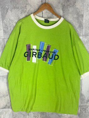 Vintage Marithe Francois Girbaud 3XL Lime Graphic Ringer Tee Men's